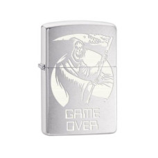 Зажигалка Zippo 200 Skull Game Over Brushed Chrome